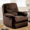Comfortable Recliner Chair in Chocolate Brown Microfiber Upholstery