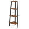 Narrow 3-Shelf Corner Shelving Unit Plant Stand Bookcase in Brown Black Wood