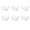 Set of 6 White Laundry Baskets w/ Carry Handles