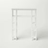 Over the Toilet Bathroom Shelving Unit with 9-Shelves in White Wood Finish