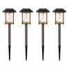 4 Pack - Bronze Gold Solar LED Light Set - Outdoor Path Yard Lighting