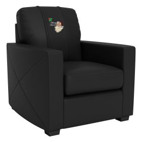 Silver Club Chair with Santa Claus Merry Christmas Logo