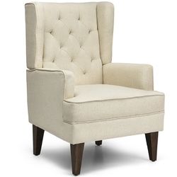 2 in 1 Tufted Rocking Chair Wingback Lounge Leisure Armchair