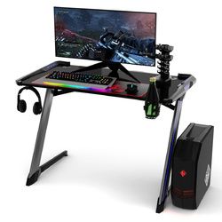 Z-Shaped RGB LED Lights USB Handle Rack Gaming Computer Desk