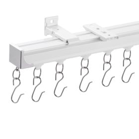 VEVOR Ceiling Curtain Track Set 11.8 FT/3.6 Meter Room Divider with Hooks White