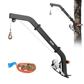 VEVOR Tree Mounted Deer Hoist, 353 lbs Load Capacity, Hunting Game Hoist Winch Lift with Ratchet Strap, Heavy Duty Deer Hanger for Skinning, Clea