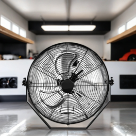 18 In  Black Industrial Wall Mount Fan 3-Speed Indoor OutdoorCommercial Ventilation Metal High Velocity Fan (Color: Black)