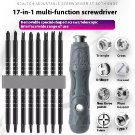Multifunctional 17-in-one Strong Magnetic Special-shaped Screwdriver Set (Option: 17 In 1 Screwdriver Set)