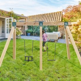 A-Frame Middle Swing Set Brackets, Heavy Duty Carbon Steel Swing Set Hardware With Mounting Hardware, DIY Swing Set Bracket Swing Set Kit For 4x4 (Option: Cyan)