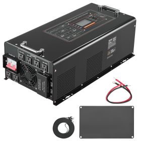 6000W Pure Sine Wave Inverter Charger DC 24V To AC 120V Power Inverter (Color: Black)