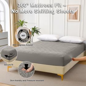 Diamond Grid Ultrasonic Waterproof Mattress Protector (Option: Gray-Q)