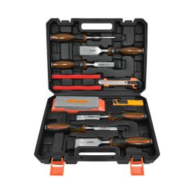 11 Piece Rubber Handle Woodworking Chisel Tool Set (Option: 11pcs)